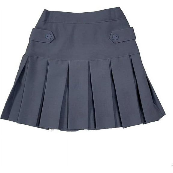 Girls Elastic Waist A-Line School Uniform Skort Scooter Skirt Kids Pleated Skirt Size 18, Gray