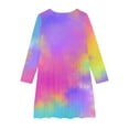 thumbnail image 4 of GERsome Long Sleeve Dress for Kids Girls A Line Swing Tie-Dye Skater Twirl Party Dresses 4-14 Years, 4 of 4