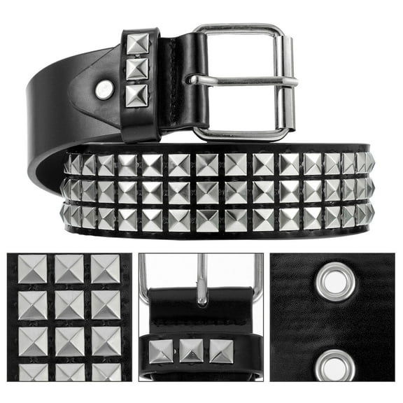Raindrops 1Pack Decorative Waistband Fashionable Rivet Belt Pu Leather Square Rivets .8X1.5X0.1in
