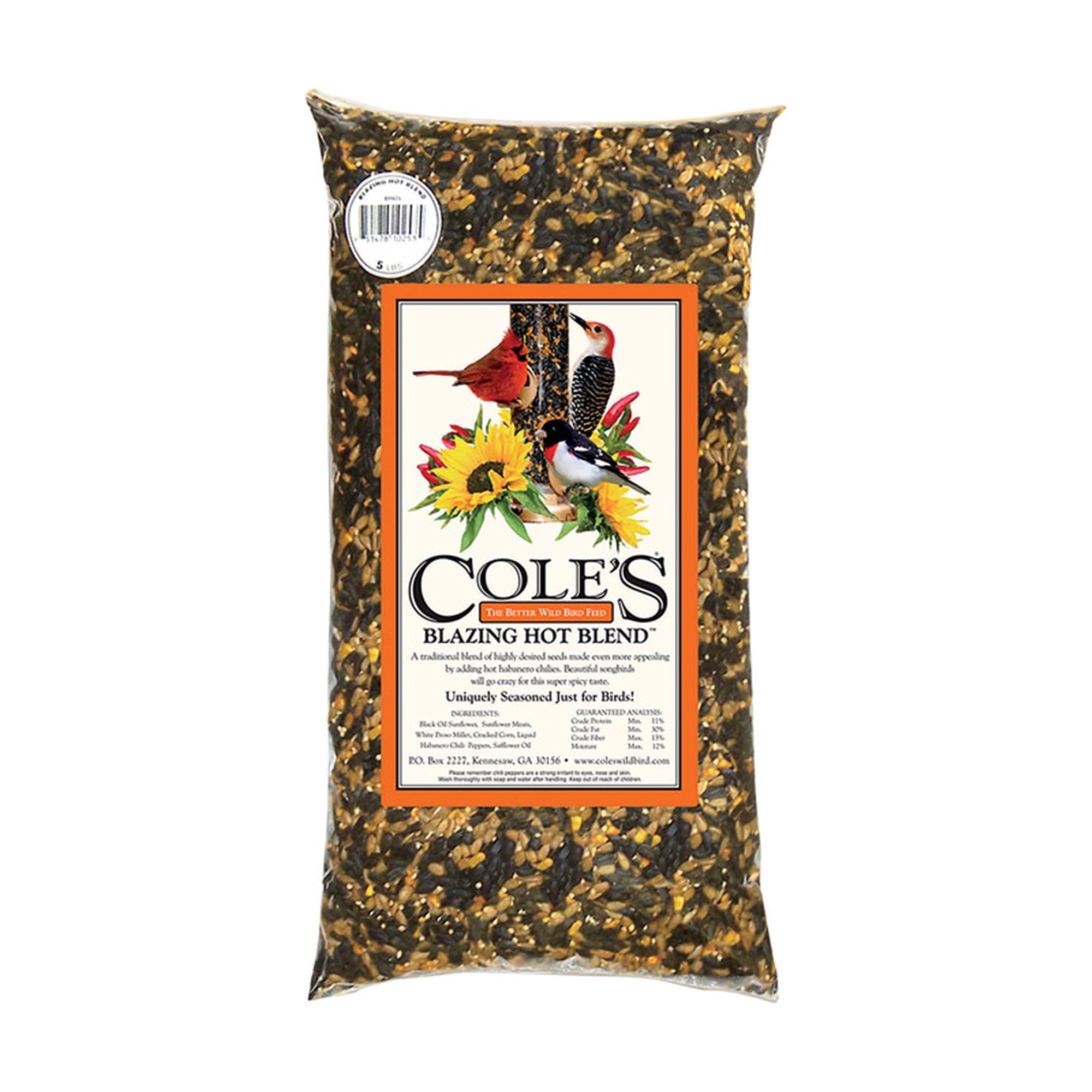 Cole's Blazing Hot Blend Assorted Species Black Oil Sunflower Wild Bird Food 10 lb