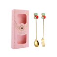 thumbnail image 4 of Cucharas de postre de acero inoxidable, tenedores, cucharas de té multiusos, cubiertos calcetines rosa, 4 of 9