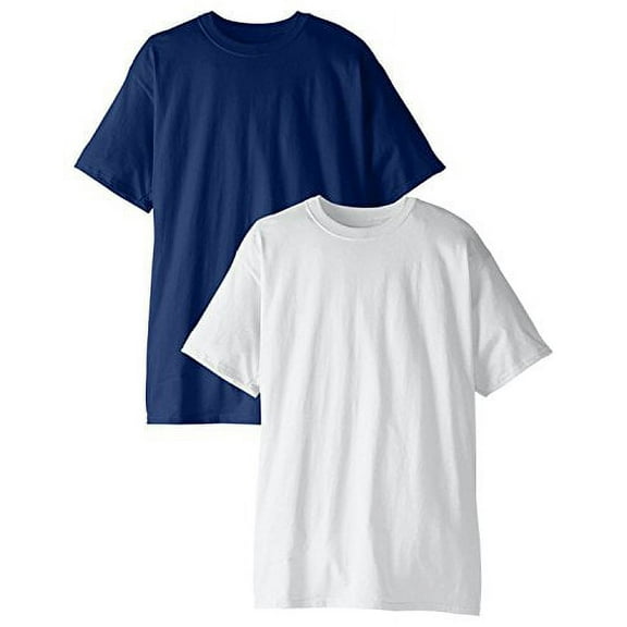 Hanes Beefy-T Men`s Tall T-Shirt - Best-Seller! (Pack of 2) (1 Deep Royal / 1 White)
