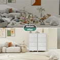 thumbnail image 5 of TINKLE WELL Storage Dresser with 4 Drawers, Removable Bins, Modern Wide Soft Fabric Chest Organizer for Bedroom, Hallway, White, 5 of 7