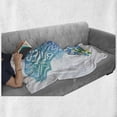 thumbnail image 6 of Beach Saying Soft Flannel Fleece Blanket, Life is Better When You Surf Text and Watercolor Ocean Wave with Bali Flower, Cozy Plush for Indoor and Outdoor Use, 60" x 80", Multicolor, by Ambesonne, 6 of 6