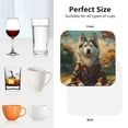 thumbnail image 6 of Lsque Forest Maple Leaf Husky Pattern 4" Drink Coasters Set of 4, PVC Leather Absorbent Coasters, Table Coaster Set Decorative Coffee Cup Coasters Housewarming Gift -Square, 6 of 6