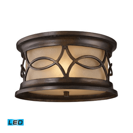 Scavo Finish (Outdoor Wall Sconces 2 Light With Hazelnut Bronze Finish Amber Scavo Glass 12 inch 27 Watts - World of)