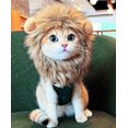 thumbnail image 1 of PenVinoo Peluca de melena de león para gato, disfraz de gato, disfraz de cachorro, divertidos disfraces de gato para Halloween, Navidad, divertidos accesorios de ropa para mascotas (pequeño, marrón os, 1 of 3