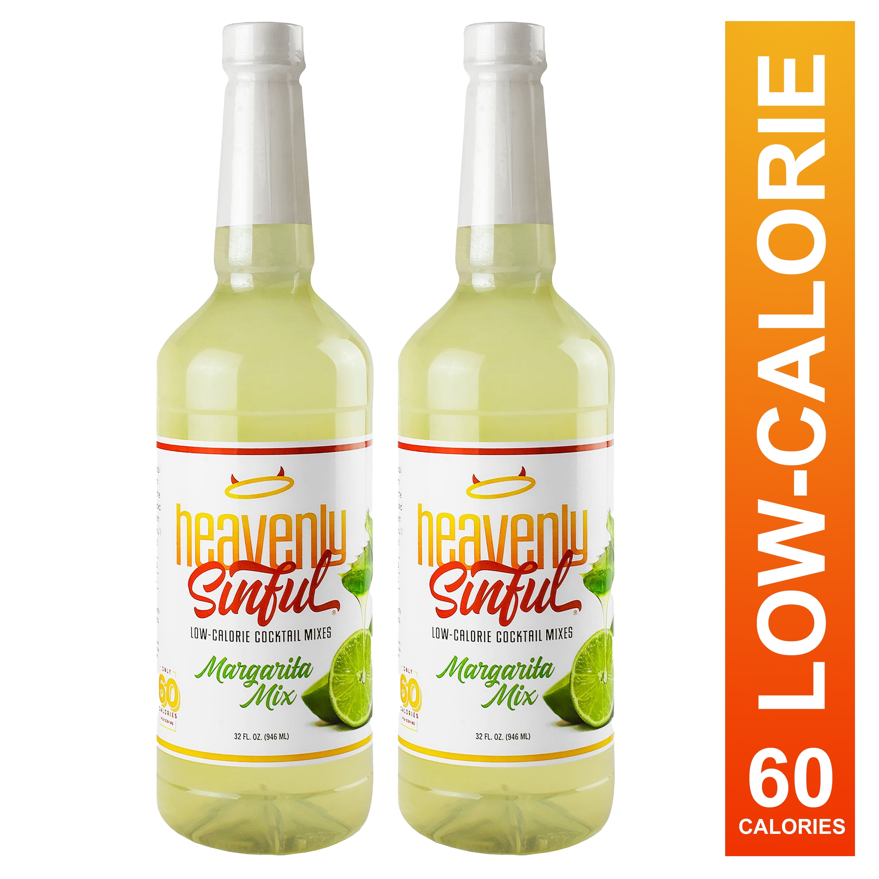 Heavenly Sinful Low Calorie Margarita Mix, 32 oz (942 ml), 2 Pack