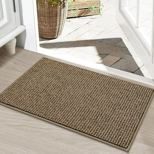 Dirt Trapper Door Mat ” x ” Washable Doormats Entrance Mat Dirt and Absorbent Welcome Mat Low Profile Floor Mats for Front Back Door and Entryway Taupe