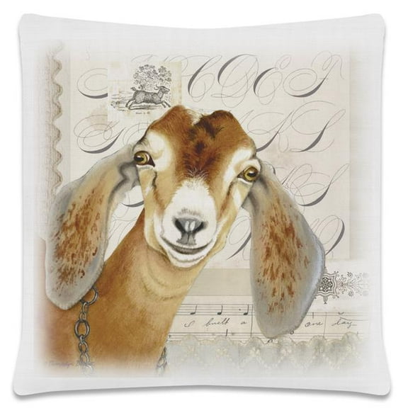 Heritage Lace CL1818W-3 Country Life Pillow, White Goat - 18 x 18 in.