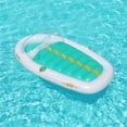 thumbnail image 3 of H2OGO! Vacation Yacht Lounge - 7'1" x 46" - White & Green, Bestway, Inflatable Pool & Water Float, Built In Storage & Cupholder, Headrest, Easy Inflate & Deflate, Heavy Duty Handles, 3 of 8