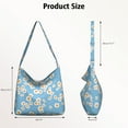 thumbnail image 4 of Retro Watercolor Daisy Graphic Handbag Adjustable for Shoulder or Crossbody Wear, 4 of 5