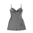thumbnail image 6 of Blmnix Chemises Women's Nightgown Short Nightgowns Sexy Nightgown Night Shirts Sleeveless Above-the-Knee Gray V-Neck Moo Moos for Women Nightgown, 6 of 6