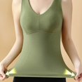 thumbnail image 4 of Fiaer Womens Tank Tops with Built in Bra Oversized Thermal Underwear Elegant Solid Color Trendy Warm Layer Cami for Winter Green XXL, 4 of 5