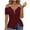 Wine-06, variant on Women Summer Sexy Tshirt Tops Ladies Casual Loose Fit Strapless Tunic Blouses Short Sleeve Zipper Tees