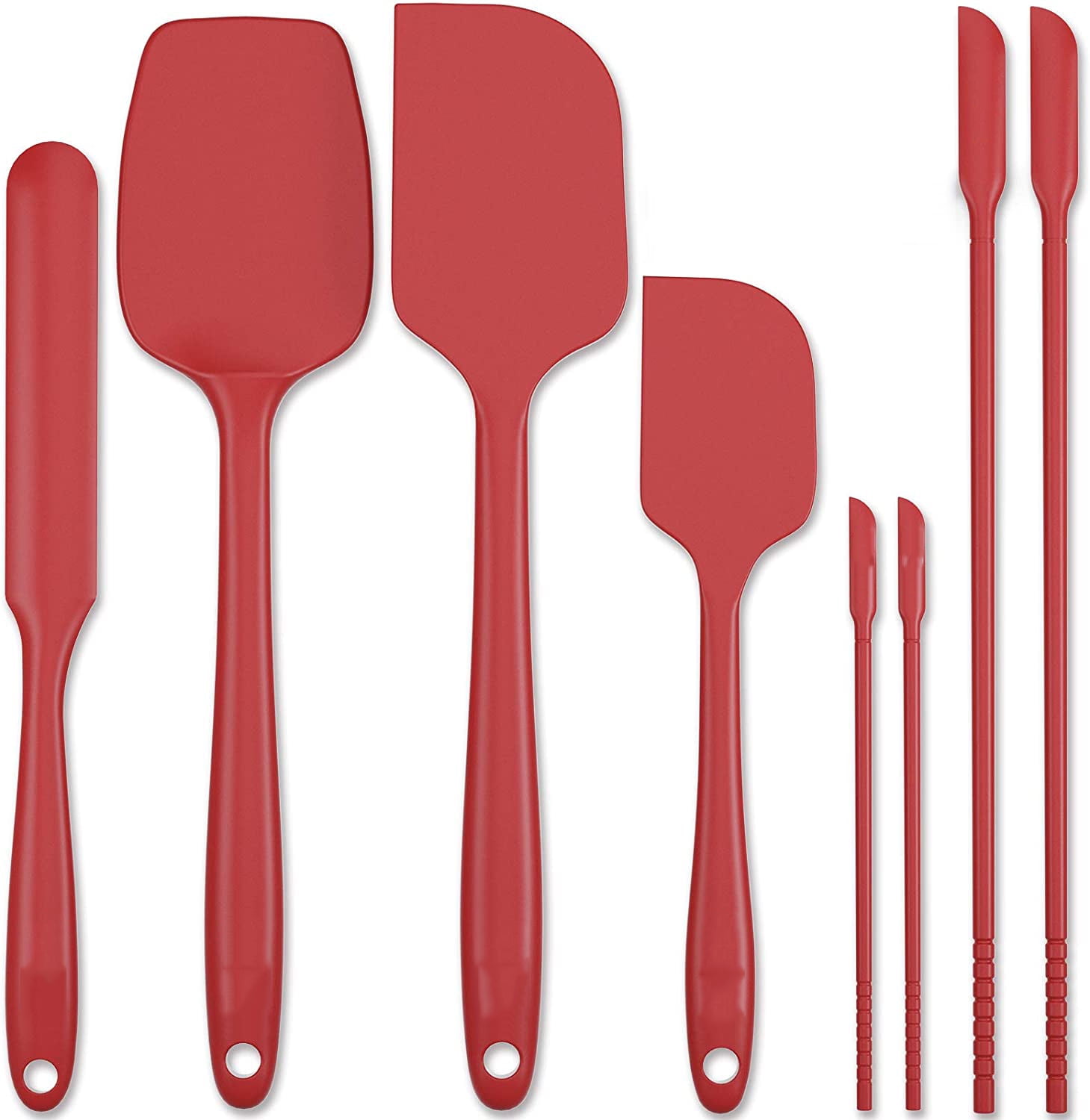 Forc Silicone Spatula Set of 8 include 4 Mini Spatulas, Heat Resistant