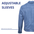 thumbnail image 4 of BLUE WELLFORD SOFT Men's BLue Leather jacket Shirt collar Long sleeves Zipped cuffs Set of cut-outs 2 side pockets 2 zipped chest pockets, 4 of 6