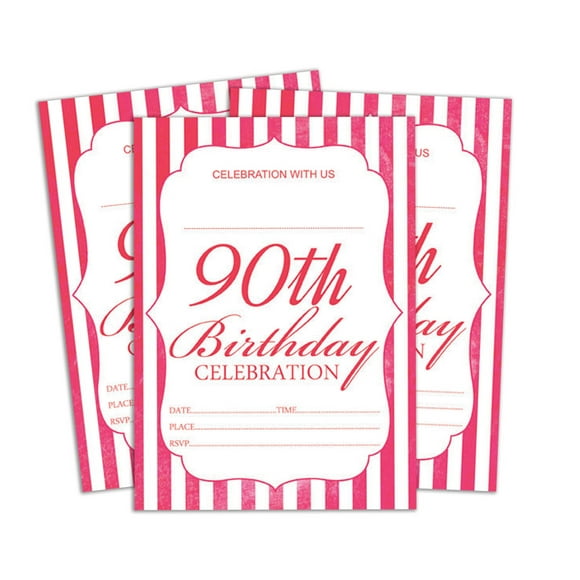 Darling Souvenir White Birthday Invitation Card Printable Elegant Fill or Write In Blank Party Invites 28 Pcs 5 x 7 Inches