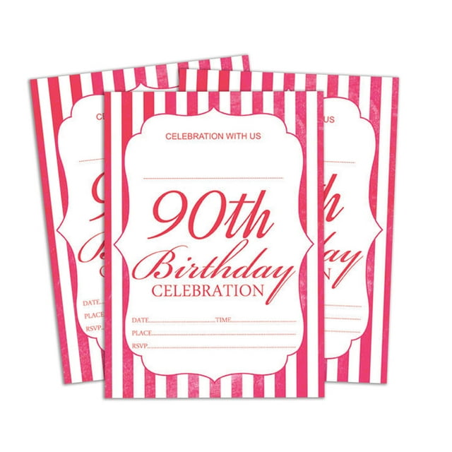 Darling Souvenir White Birthday Invitation Card Printable Elegant Fill or Write In Blank Party Invites 28 Pcs 5 x 7 Inches