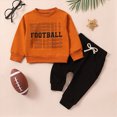thumbnail image 4 of NOLDARES Toddler Baby Boy Fall Winter Outfits Print Crewneck Sweatshirt Casual Pants 2pcs Clothes Set Casual Clothing(Orange,0-6 M), 4 of 4