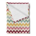 thumbnail image 2 of Chevron Soft Flannel Fleece Blanket, Boho Style Old Fashioned Symmetrical Chevron Lines with Long Downward Strokes Art, Cozy Plush for Indoor and Outdoor Use, 50" x 60", Multicolor, by Ambesonne, 2 of 5