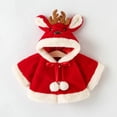thumbnail image 2 of 4 Colors Cute Christmas Elk Plush Baby Jacket Autumn Winter Warm Hooded Infant Girls Coat Princess Cloak Baby Girl Clothes 0-24M, 2 of 4