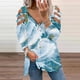 thumbnail image 2 of Camiseta suelta estampada a la moda para mujer Blusa de manga larga con cuello en V Tops casuales Pompotops  FGAJ14818, 2 of 6