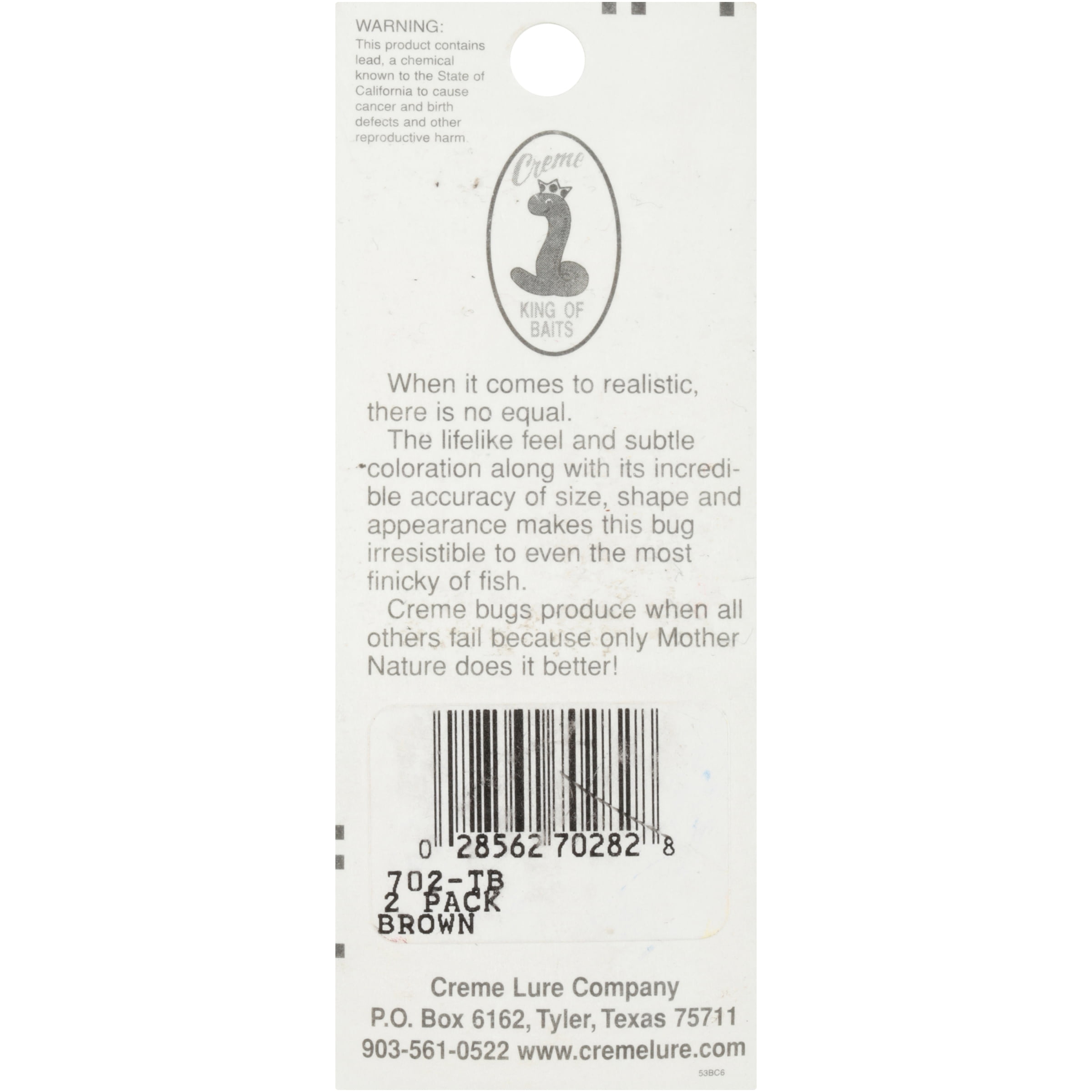 (2 pack) Creme Trout Bug Lures, Brown 2 Pack