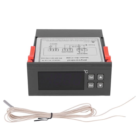 220V/30A Digital Temperature Controller Rc-114M Thermostat Relay Output -30~300 Degree With Sensor