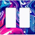 thumbnail image 6 of Metal Light Switch Plate Cover Liquid Candy Purple Pink Swirl CDY003, 6 of 13