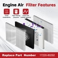 thumbnail image 2 of Engine & Carbon Cabin Air Filter Combo Set for Acura Mdx 2022-2024 3.5L V6 US, 2 of 14