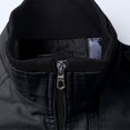 thumbnail image 4 of IYTR Men's Slim Stand Collar Long Sleeve Zip Up Solid Basic Jackets with Pockets Black XXXXL, 4 of 5