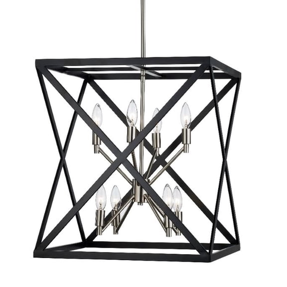 Trans Globe Lighting 71058 Ackerman 8 Light 20" Wide Cage Pendant - Black