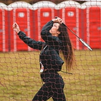 TEHAUX 2Pcs Lightweight Red Badminton Net for Backyard Easy Foldable Portable Outdoor Use