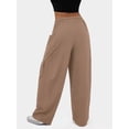 thumbnail image 4 of Pantalones Bombachos Holgados de para Mujer, Pantalones Casuales de Verano con Cordón, Ropa de Viaje con Bolsillos 2025 Caqui XL, 4 of 7