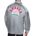 thumbnail image 2 of Men's Starter  Gray Atlanta Braves Retro Logo Raglan Coaches Full-Snap Jacket, 2 of 2