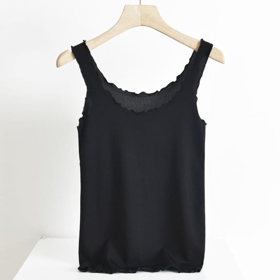 Womens Tank Tops Fashion Solid Color Crew Neck Shirts Casual Loose Fit Sleeveless Standard Straps Summer Tops