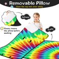 thumbnail image 3 of Red and Green Tie Dye Pattern Teens Toddler Nap Mat with Pillow, Sleeping Mat Bag for Preschool Daycare 60"x20", 3 of 6