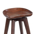 thumbnail image 4 of Contoured Seat Wooden Frame Swivel Barstool with Angled Legs, Dark Brown, 4 of 6