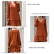thumbnail image 5 of Vestido informal holgado de manga larga con escote en V y volantes en color marrón oscuro, talla XL, para el trabajo, citas, vacaciones y más, 5 of 6
