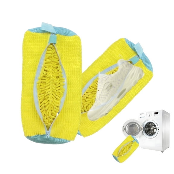 Sunlyn-MLG Shoe Washing Machine Bag,Sneaker Cleaning Shoe Bag,Sizes 7.5"L x 7.5"W x 15.35"H(Yellow 2pcs)