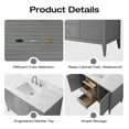 thumbnail image 4 of Vanity Art 48" Double Door Bathroom Vanity with Sink, Freestanding Storage Cabinet with Engineered Marble Top, Flip Down Tray, Drawer, and Shelf, 4 of 8