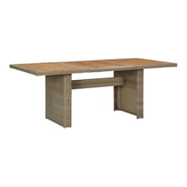 Patio Dining Table Brown 78.7"x39.4"x29.1" Rattan