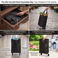 thumbnail image 5 of 2-in-1 Foldable Shopping Cart, Rolling Shopping Bag with Wheels, 23L | Collapsible Wheeled Tote, Compact Grocery Wagon, Parcel Pickup, Laundry Transport, Apartment Errands, Travel Storage, Black, 5 of 5