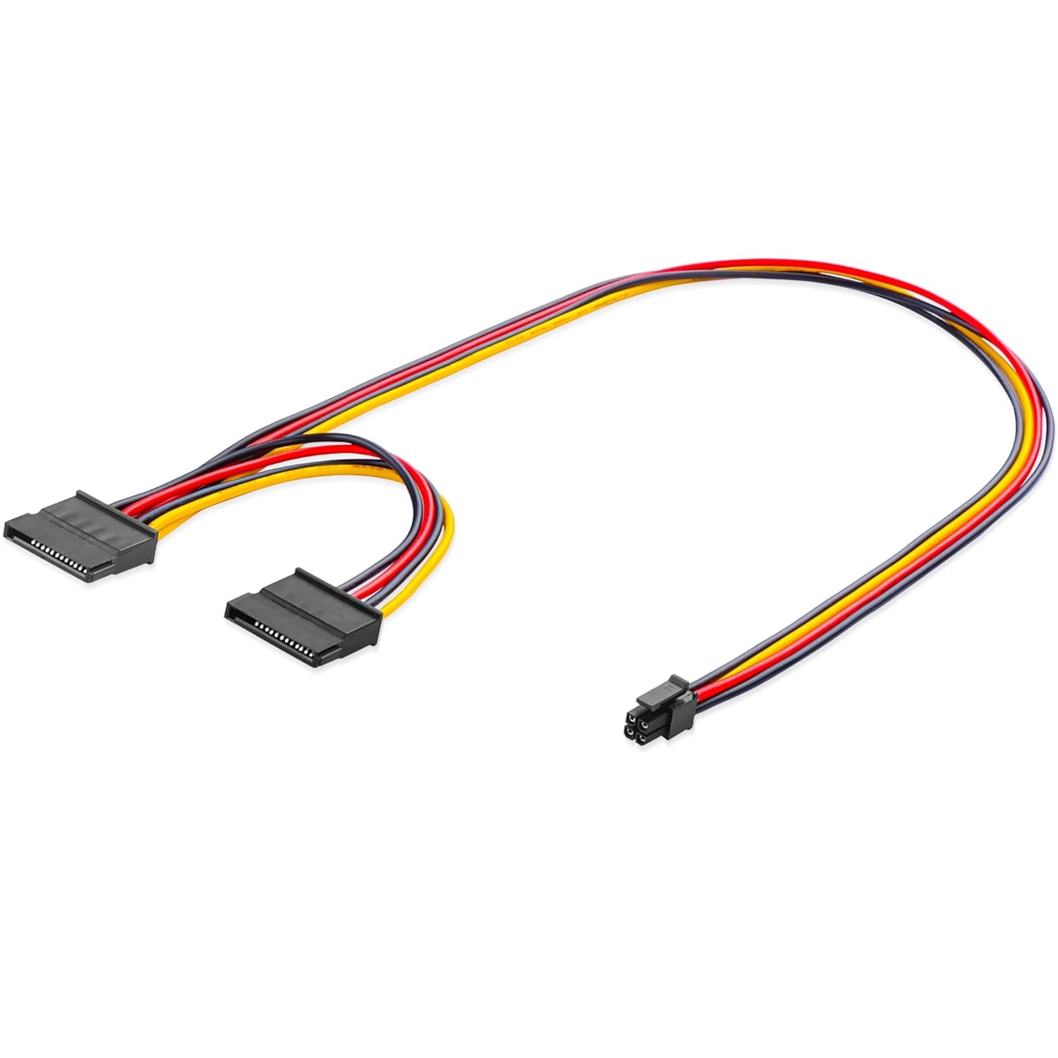 HRTGFD-Server Mini 4P to 2 x SATA Hard Drive Power Cable, Compatible with Dell PowerEdge R720/R620/R820/R630/R730, Length 50 + 18cm/19.7+ 7.1 in, Supports SATA HDD/SSD/Optical Drive
