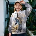 thumbnail image 2 of Uorisanigo Cool Horse Girls Half Zip Sweatshirt with Long Sleeve, Oversized Sweatshirts for Teen Girl, Fashion Quarter Zipper Hoodies Athletic Shirts Top Hoodies Winter Clothes, 2 of 7