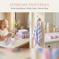 thumbnail image 5 of Unique Bargains 13 x 13 Inches Striped Cotton Showering Bathroom Washcloths Pink 4pk, 5 of 6