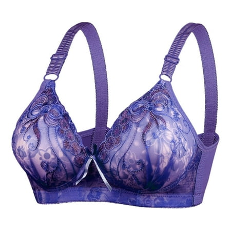 

Hesxuno Womans Solid Color Comfortable Hollow Out Perspective Bra Underwear No Rims