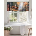 thumbnail image 4 of Valance Curtains for Windows Deer Kitchen Curtians Window Treatment Mount Leaves Forest River Topper Curtain Rod Pocket Valances for Kitchen Bathroom Living Room 42x12in, 4 of 9