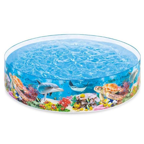 Intex - Piscine Rigide pour Enfants, 2,44 m x 46 cm, Motif Fond Marin